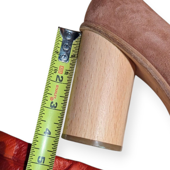 Anthropologie OUIGAL Lou Platform Heel Loafer Blush Rose Suede Italy EU39 - Picture 4 of 4